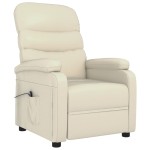vidaXL Fotoliu rabatabil electric, crem, piele ecologică