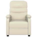 vidaXL Fotoliu rabatabil electric, crem, piele ecologică