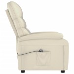 vidaXL Fotoliu rabatabil electric, crem, piele ecologică