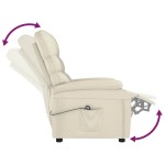 vidaXL Fotoliu rabatabil electric, crem, piele ecologică