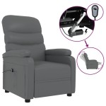 vidaXL Fotoliu rabatabil electric, gri, piele ecologică