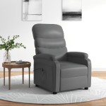vidaXL Fotoliu rabatabil electric, gri, piele ecologică