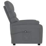 vidaXL Fotoliu rabatabil electric, gri, piele ecologică