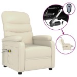 vidaXL Fotoliu de masaj electric, crem, piele ecologică vidaXL Fotoliu de masaj electric, crem, piele ecologică