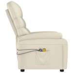 vidaXL Fotoliu de masaj electric, crem, piele ecologică vidaXL Fotoliu de masaj electric, crem, piele ecologică