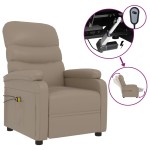 vidaXL Fotoliu de masaj electric, cappuccino, piele ecologică
