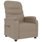 vidaXL Fotoliu de masaj electric, cappuccino, piele ecologică