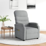 vidaXL Fotoliu de masaj electric rabatabil, gri deschis, textil vidaXL Fotoliu de masaj electric rabatabil, gri deschis, textil