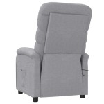 vidaXL Fotoliu de masaj electric rabatabil, gri deschis, textil vidaXL Fotoliu de masaj electric rabatabil, gri deschis, textil