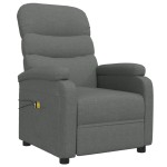 vidaXL Fotoliu de masaj electric rabatabil, gri închis, textil