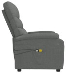 vidaXL Fotoliu de masaj electric rabatabil, gri închis, textil