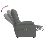 vidaXL Fotoliu de masaj electric rabatabil, gri închis, textil