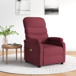 vidaXL Fotoliu de masaj electric rabatabil, roșu vin, textil vidaXL Fotoliu de masaj electric rabatabil, roșu vin, textil