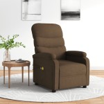 vidaXL Fotoliu de masaj electric, maro, material textil vidaXL Fotoliu de masaj electric, maro, material textil