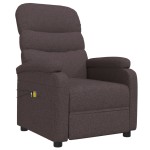 vidaXL Fotoliu de masaj electric, maro închis, material textil vidaXL Fotoliu de masaj electric, maro închis, material textil