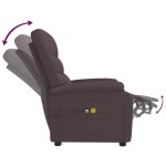 vidaXL Fotoliu de masaj electric, maro închis, material textil vidaXL Fotoliu de masaj electric, maro închis, material textil
