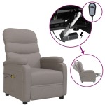 vidaXL Fotoliu de masaj electric rabatabil, gri taupe, textil vidaXL Fotoliu de masaj electric rabatabil, gri taupe, textil