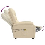 vidaXL Fotoliu de masaj electric rabatabil, crem, textil