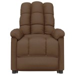 vidaXL Fotoliu rabatabil electric, maro, material textil