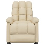 vidaXL Fotoliu rabatabil electric, crem, material textil