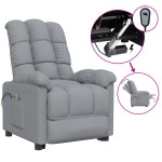 vidaXL Fotoliu de masaj electric rabatabil, gri deschis, textil vidaXL Fotoliu de masaj electric rabatabil, gri deschis, textil
