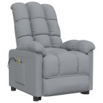 vidaXL Fotoliu de masaj electric rabatabil, gri deschis, textil vidaXL Fotoliu de masaj electric rabatabil, gri deschis, textil