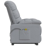 vidaXL Fotoliu de masaj electric rabatabil, gri deschis, textil vidaXL Fotoliu de masaj electric rabatabil, gri deschis, textil