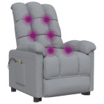 vidaXL Fotoliu de masaj electric rabatabil, gri deschis, textil vidaXL Fotoliu de masaj electric rabatabil, gri deschis, textil