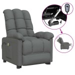 vidaXL Fotoliu de masaj electric rabatabil, gri închis, textil