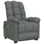 vidaXL Fotoliu de masaj electric rabatabil, gri închis, textil