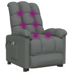 vidaXL Fotoliu de masaj electric rabatabil, gri închis, textil