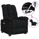vidaXL Fotoliu de masaj electric rabatabil, negru, textil vidaXL Fotoliu de masaj electric rabatabil, negru, textil