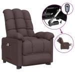 vidaXL Fotoliu de masaj electric, maro închis, material textil vidaXL Fotoliu de masaj electric, maro închis, material textil