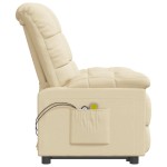 vidaXL Fotoliu de masaj electric rabatabil, crem, textil