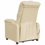 vidaXL Fotoliu de masaj electric rabatabil, crem, textil