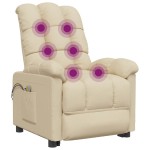 vidaXL Fotoliu de masaj electric rabatabil, crem, textil