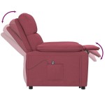 vidaXL Fotoliu rabatabil electric, roșu vin, material textil
