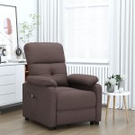 vidaXL Fotoliu rabatabil electric, maro închis, material textil