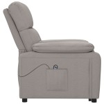 vidaXL Fotoliu rabatabil electric, gri taupe, material textil