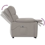 vidaXL Fotoliu rabatabil electric, gri taupe, material textil