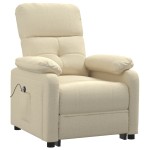 vidaXL Fotoliu rabatabil electric, crem, material textil