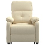 vidaXL Fotoliu rabatabil electric, crem, material textil