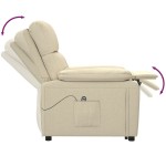vidaXL Fotoliu rabatabil electric, crem, material textil