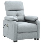 vidaXL Fotoliu de masaj electric rabatabil, gri deschis, textil vidaXL Fotoliu de masaj electric rabatabil, gri deschis, textil