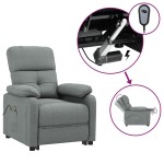 vidaXL Fotoliu de masaj electric rabatabil, gri închis, textil vidaXL Fotoliu de masaj electric rabatabil, gri închis, textil