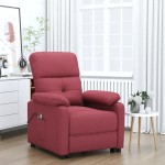 vidaXL Fotoliu de masaj electric rabatabil, roșu vin, textil vidaXL Fotoliu de masaj electric rabatabil, roșu vin, textil