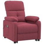 vidaXL Fotoliu de masaj electric rabatabil, roșu vin, textil vidaXL Fotoliu de masaj electric rabatabil, roșu vin, textil
