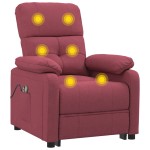 vidaXL Fotoliu de masaj electric rabatabil, roșu vin, textil vidaXL Fotoliu de masaj electric rabatabil, roșu vin, textil