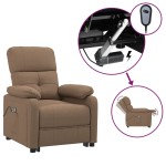 vidaXL Fotoliu de masaj electric, maro, material textil