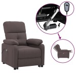 vidaXL Fotoliu de masaj electric, maro închis, material textil vidaXL Fotoliu de masaj electric, maro închis, material textil
